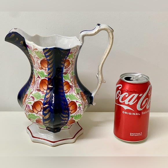 19th Century Vintage Gaudy Welsh Glamorgan Octagonal Soft Paste Pitcher Jug - Picture 3 of 16